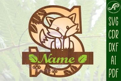 Fox Monogram Letter S SVG Cut File SVG APInspireddesigns 