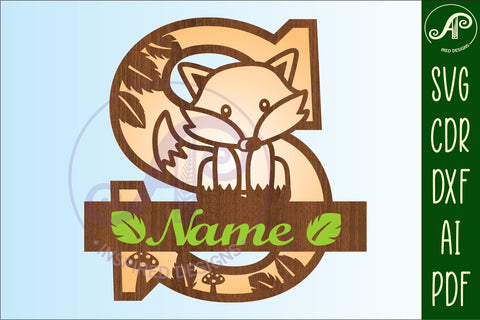 Fox Monogram Letter S SVG Cut File SVG APInspireddesigns 