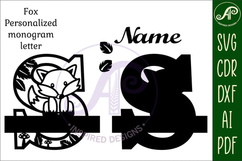 Fox Monogram Letter S SVG Cut File SVG APInspireddesigns 