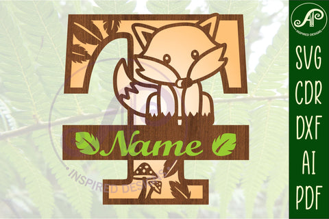 Fox Monogram Letter T SVG Cut File SVG APInspireddesigns 