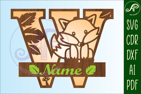 Fox Monogram Letter W SVG Cut File SVG APInspireddesigns 