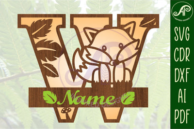 Fox Monogram Letter W SVG Cut File SVG APInspireddesigns 