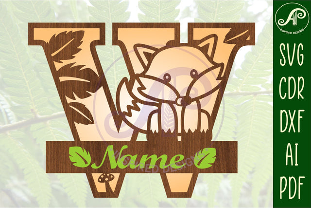 Fox Monogram Letter W SVG Cut File SVG APInspireddesigns 