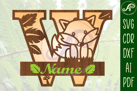 Fox Monogram Letter W SVG Cut File SVG APInspireddesigns 