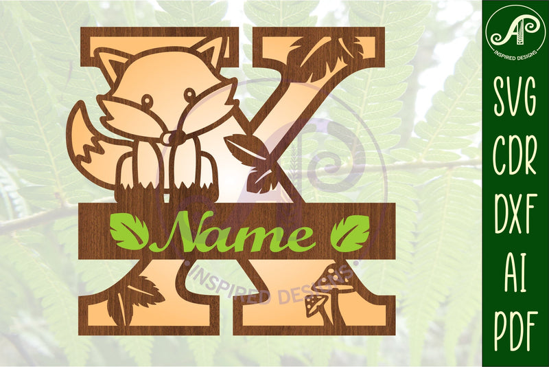 Fox Monogram Letter X SVG Cut File SVG APInspireddesigns 