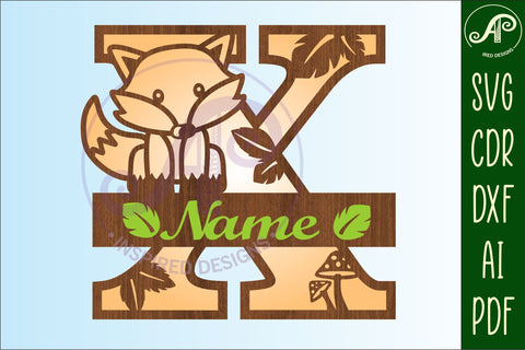 Fox Monogram Letter X SVG Cut File SVG APInspireddesigns 