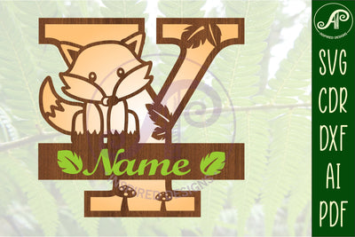 Fox Monogram Letter Y SVG Cut File SVG APInspireddesigns 