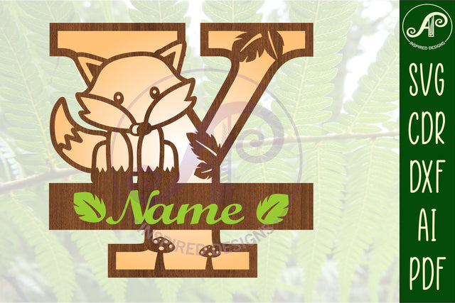 Fox Monogram Letter Y SVG Cut File SVG APInspireddesigns 