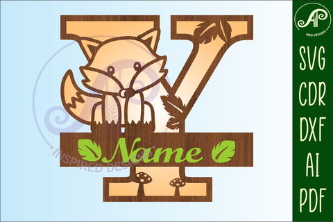 Fox Monogram Letter Y SVG Cut File SVG APInspireddesigns 