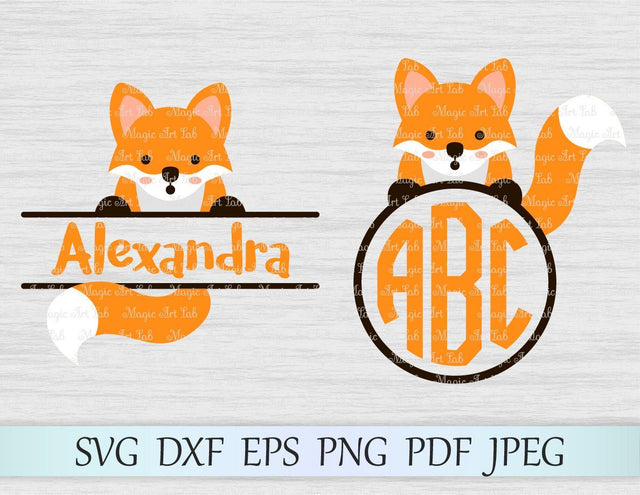 Fox monograms cut files SVG MagicArtLab 