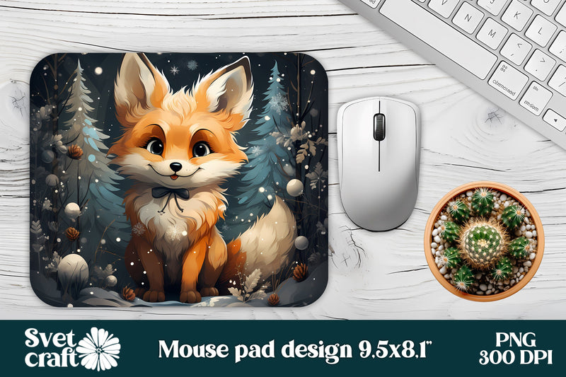 Fox mouse pad sublimation | Christmas mousepad Sublimation Svetana Studio 