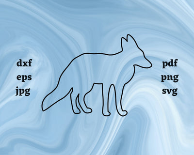 Fox Outline SVG Cut File SVG Northern Light SVG 