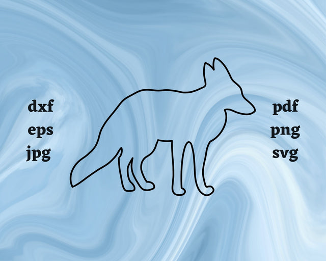 Fox Outline SVG Cut File SVG Northern Light SVG 