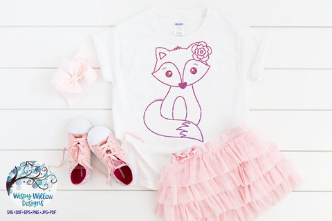 Fox Outline Svg SVG Wispy Willow Designs 