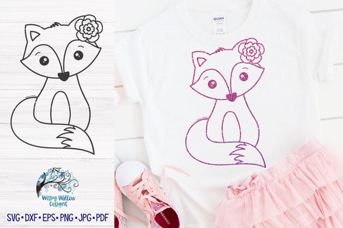 Fox Outline Svg SVG Wispy Willow Designs 