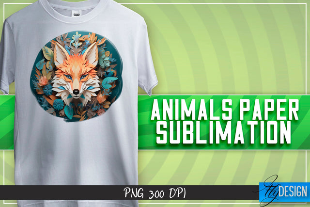 Fox Paper Sublimation | PNG 300 DPI Sublimation Fly Design 