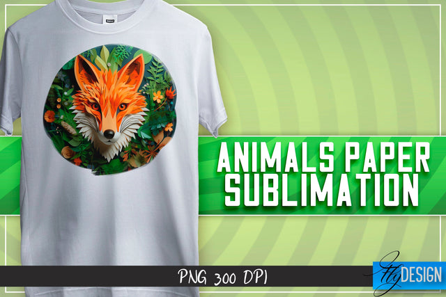Fox Paper Sublimation | T-Shirt Design Sublimation Fly Design 