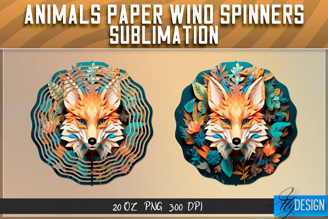 Fox Paper Wind Spinners Sublimation Sublimation Fly Design 
