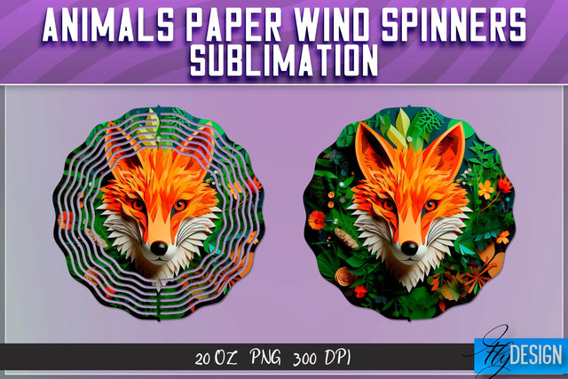 Fox Paper Wind Spinners Sublimation Sublimation Fly Design 