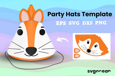 Fox Party Hat Cut File 3D Paper SvgOcean 