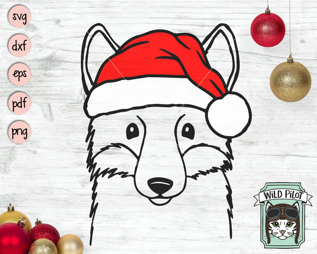 Fox Santa hat svg file, Fox with Hat svg, Christmas svg file, Fox svg, Christmas cut file, Christmas Animals svg, Animal Santa hat svg SVG Wild Pilot 