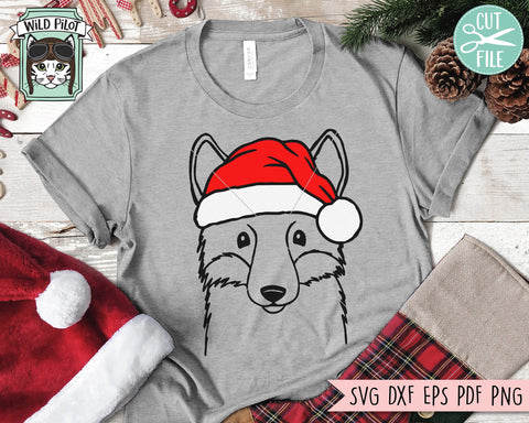 Fox Santa hat svg file, Fox with Hat svg, Christmas svg file, Fox svg, Christmas cut file, Christmas Animals svg, Animal Santa hat svg SVG Wild Pilot 