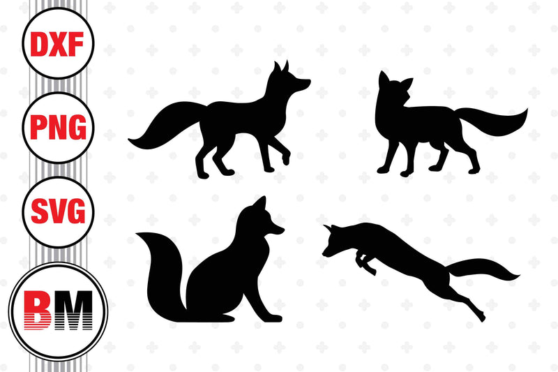Fox Silhouette SVG, PNG, DXF Files SVG BMDesign 