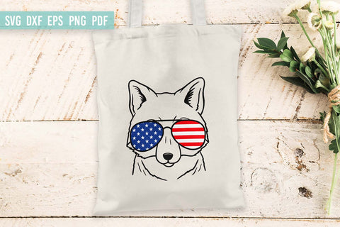 Fox SVG | Fox with glasses USA print| 4th of July SVG SVG Irina Ostapenko 