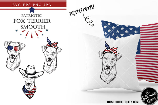 Fox Terrier Smooth Dog Patriotic Cut files and Sublimation SVG Loveleen Kaur 
