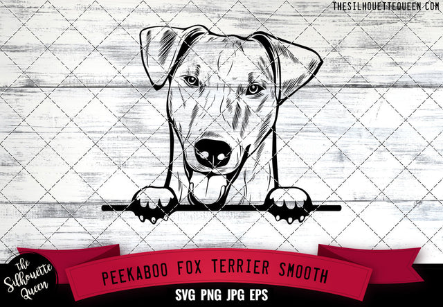 Fox Terrier Smooth Peek A Boo | Peekaboo | Peeking Dog Face SVG for Glowforge, Cricut, Laser, Silhouette, Scan n cut files SVG Loveleen Kaur 