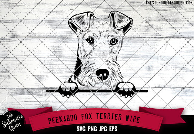 Fox Terrier Wire Peek A Boo | Peekaboo | Peeking Dog Face SVG for Glowforge, Cricut, Laser, Silhouette, Scan n cut files SVG Loveleen Kaur 