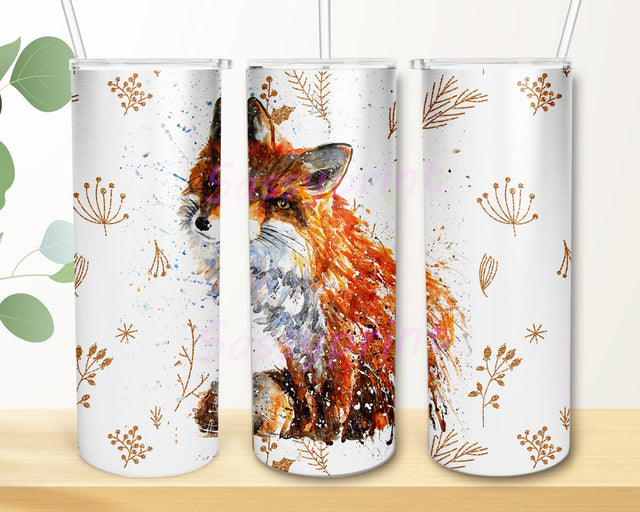 Fox Tumbler Design, Watercolor Fox Wrap, Fox png, Fox Tumbler Wrap PNG Tumbler Design Sublimation sassyprint 