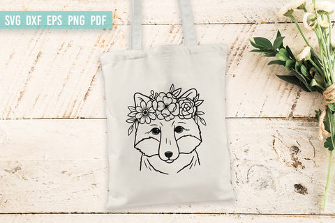 Fox with flower crown SVG | Fox SVG | Fox Face SVG SVG Irina Ostapenko 