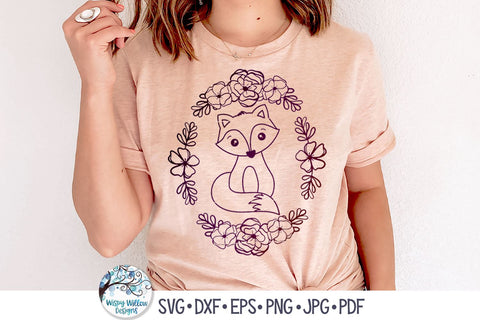 Fox with Flowers SVG SVG Wispy Willow Designs 