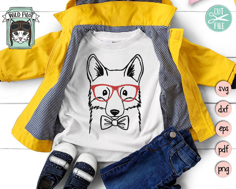 Fox With Glasses And Bowtie SVG Cut File SVG Wild Pilot 