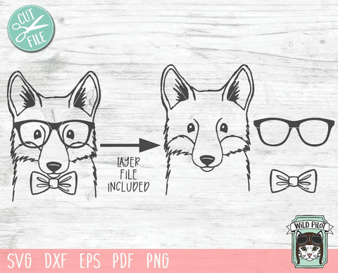 Fox With Glasses And Bowtie SVG Cut File SVG Wild Pilot 