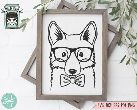 Fox With Glasses And Bowtie SVG Cut File SVG Wild Pilot 