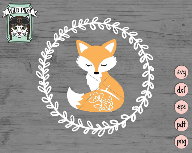 Fox Wreath SVG Cut File SVG Wild Pilot 