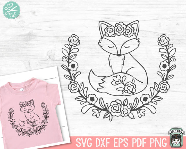 Fox Wreath SVG Cut File SVG Wild Pilot 