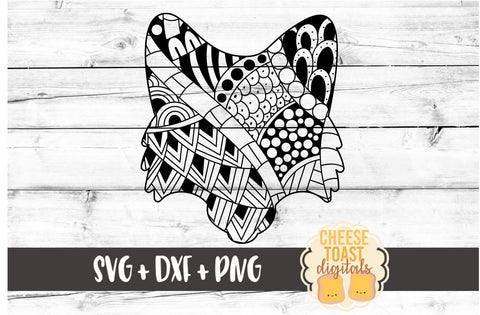Fox - Zen Doodle Art - Animal SVG PNG DXF Files SVG Cheese Toast Digitals 