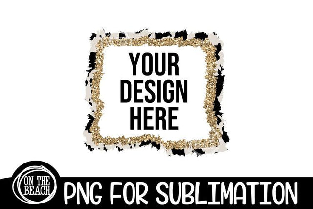 FRAME - Gold - Cowhide - Glitter - Cow Print - Sublimation Sublimation On the Beach Boutique 
