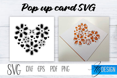Frame Heart Pop Up Card SVG, Pop-Up Greeting Card, Cricut Pop Up Card, Love Svg, Lace Heart 3D Card, Heart Card SVG, Frame Heart SVG Card. SVG Fly Design 