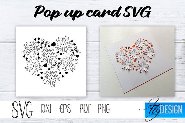 Frame Heart Pop Up Card SVG, Pop-Up Greeting Card, Cricut Pop Up Card, Love Svg, Lace Heart 3D Card, Heart Card SVG, Frame Heart SVG Card. SVG Fly Design 