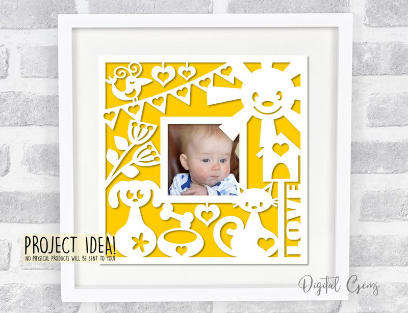 Frame paper cut design bundle. - So Fontsy