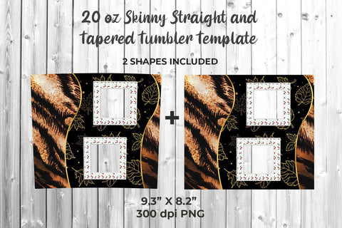 Frame Photo 20oz Skinny Tumbler Wrap Template for Sublimation Sublimation Sublimatiz Designs 