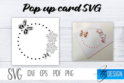 Frame Pop Up Card SVG, Pop-Up Greeting Card, Cricut Pop Up Card, Love Svg, Circle Flower 3D Card, Circle Card SVG, Frame Circle SVG Card. SVG Fly Design 