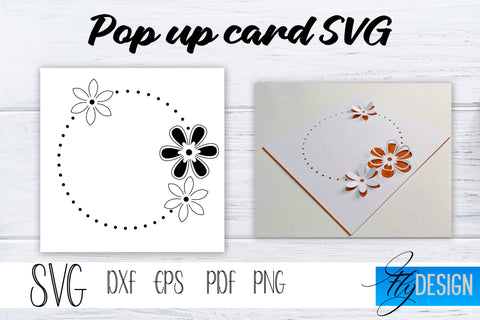 Frame Pop Up Card SVG, Pop-Up Greeting Card, Cricut Pop Up Card, Pop Up Card Circle SVG, Square Svg, 3D Card, Heart SVG Card Bundle SVG Fly Design 