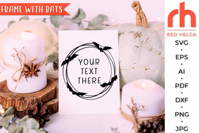 Frame with Bats SVG - Halloween Cut File SVG RedHelgaArt 