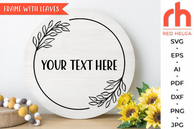 Frame with Leaves SVG - Laurel Wreath Cut File SVG RedHelgaArt 