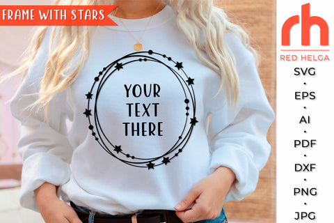 Frame with Stars SVG - Circle Wreath Cut File SVG RedHelgaArt 